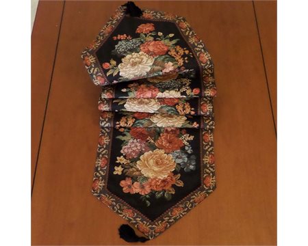 Φαίδρα Μαύρο Ράνερ Ταπισερί-Στόφα 34cm x 180cm