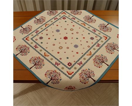 Tree-Butterflies Tapestry Square Tablecloth 100cm