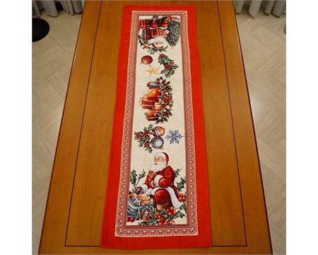 Δώρα Άϊ-Βασίλης Κόκκινο Ράνερ Ταπισερί-Στόφα 43cm x 135cm