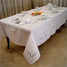 Water Lily Machine- Embroidered Rectangular Tablecloth 135cm x 180cm