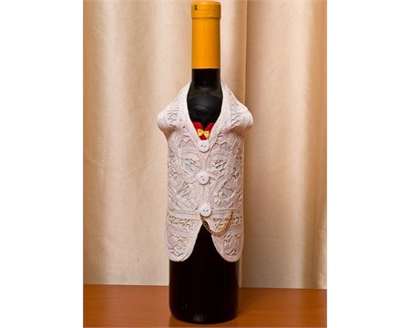 Άννα-Μαρία Χειροποίητη Μπεζ Ποδιά Mπουκαλιού