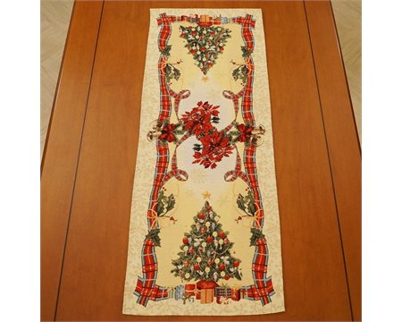 Ribbon-Christmas Tree Tapestry Runner 37cm x 100cm