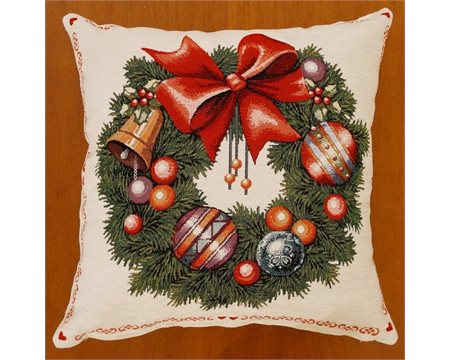 Στεφάνι-Φιόγκος Σενίλ Κάλυμμα Μαξιλαριού 42cm x 42cm