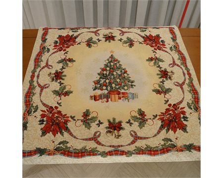 Κορδέλα-Χριστουγεννιάτικο Δέντρο Τραπεζομάντηλο Τετράγωνο Ταπισερί-Στόφα 140cm