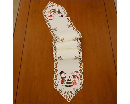 Χιονάνθρωποι Ράνερ με κέντημα μηχανής 20cm x 160cm