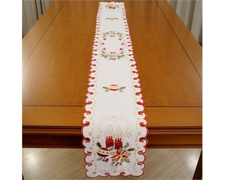 Κεριά Ράνερ με κέντημα μηχανής 20cm x 160cm