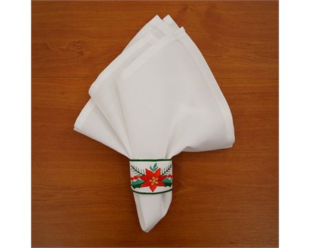 Alexandrian Flower Machine-embroidered Napkin Ring