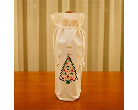 Christmas Tree Machine-embroidered Bottle Bag