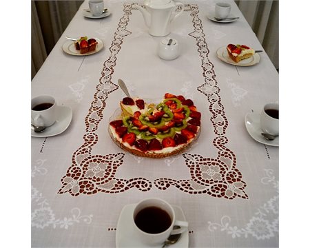 Grace Machine- Embroidered Rectangular Tablecloth 175cm x 270cm