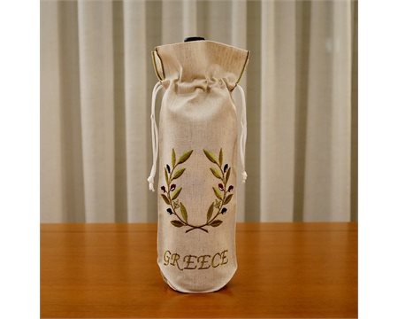 Στεφάνι Ελιάς Greece Μπεζ Μπουκαλοθήκη με κέντημα μηχανής