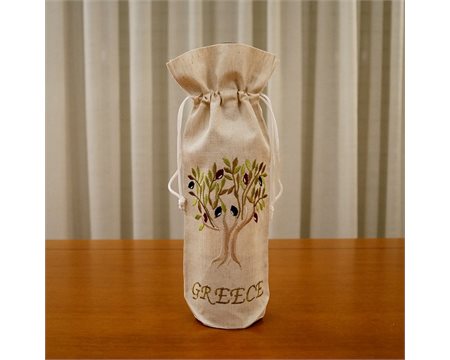 Olive Tree Greece Machine-embroidered Bottle Bag