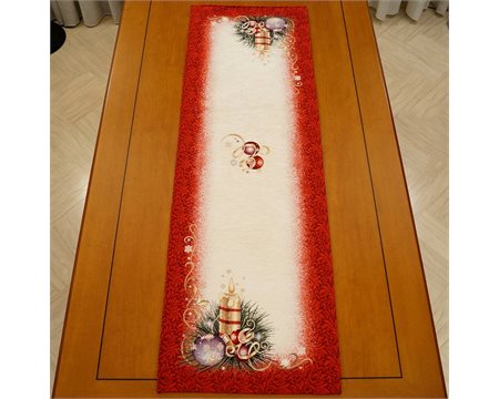 Κεριά Κόκκινο Ράνερ Ταπισερί-Στόφα 36cm x 100cm