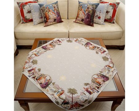 Βηθλεέμ Τετράγωνο Τραπεζομάντηλο Ταπισερί-Στόφα 95cm