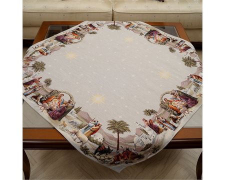 Βηθλεέμ Τετράγωνο Τραπεζομάντηλο Ταπισερί-Στόφα 135cm