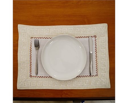 Greek Key Machine-embroidered Placemat 35cm x 50cm