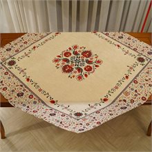 Birds and Flowers Square Chenille Tablecloth 140cm