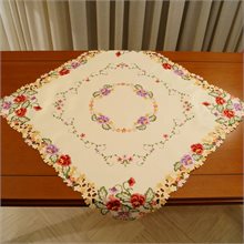 Purple Flower Square Tablecloth 85cm