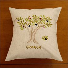 Olive Tree Machine-embroidered Cushion Cover 41cm x 41cm