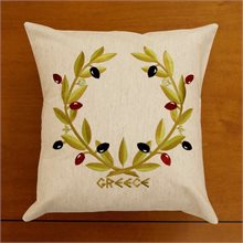 Olive Wreath Machine-embroidered Cushion Cover 41cm x 41cm