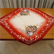 Κεριά Κόκκινο Τραπεζομάντηλο Τετράγωνο Ταπισερί-Στόφα 100cm