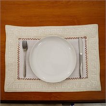 Greek Key Machine-embroidered Placemat 35cm x 50cm